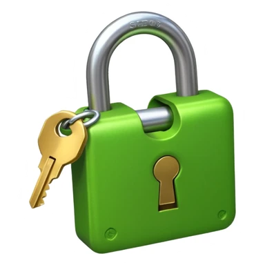 A seed germinating with a sprout sticking out of it in the shape of a pad lock with the seed being the body of the padlock and the sprout being the shackle of the padlock. sticker