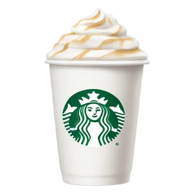 white starbucks with cream sticker