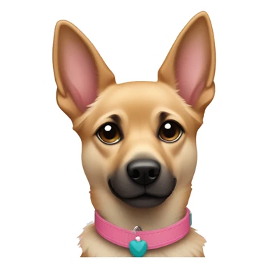 Tan German Shepard with pink collar and white chihuahua with teal collar sticker
