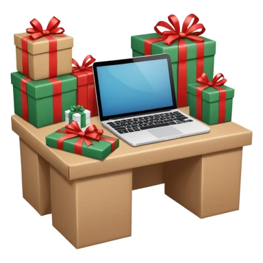create a realistic christmas packaging working station sticker