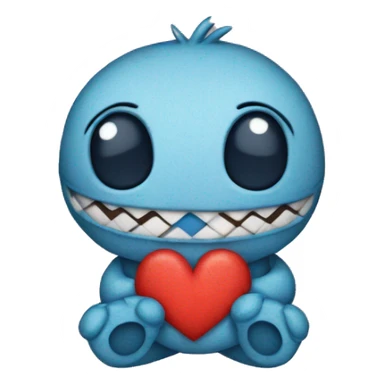 stitch with a heart with a band aid sticker