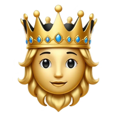 luxury black and gold emoji with royal crown, ornate golden swirls, premium VIP style, elegant and glossy, dark background, glowing edges, rich and exclusive look, suitable for Telegram emoji pack sticker