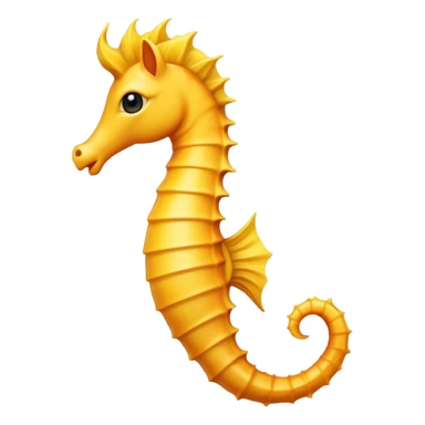 a seahorse emoji that is yellow and has black eyes with goku hair and a low taper fade sticker