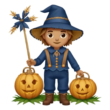 The Scarecrow from The Land of Oz with dark blue outfit sticker
