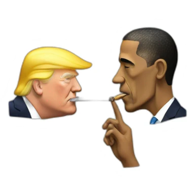 trump smoking a blunt with obama sticker