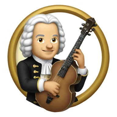 Johann Sebastian Bach midget holding banjo sticker