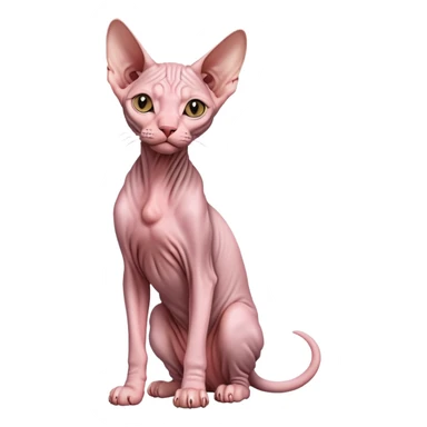 sphynx hairless cat full body sitting sticker