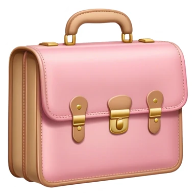 pink light beige school brief case  sticker