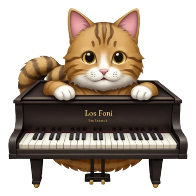 chat qui joue du piano sticker
