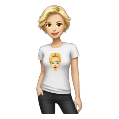 charlize theron wearing t-shirt sticker