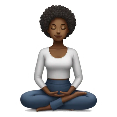 Black girl with curly hair meditating  sticker