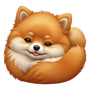 Meme-Worthy Cute Sleeping Orange Pomeranian Portrait Emoji, Head resting peacefully with a contented smile, showcasing a delightfully compact build and a luxuriously soft, fluffy orange Fur, eyes shut in a serene nap, Simplified yet hilariously adorable features, highly detailed, glowing with a soft, drowsy light, high shine, relaxed and utterly lovable, stylized with an air of playful laziness, bright and heartwarming, soft glowing outline, capturing the essence of a comically sleepy companion, so meme-worthy it feels like it could instantly become the next viral sensation of adorable slumber! sticker