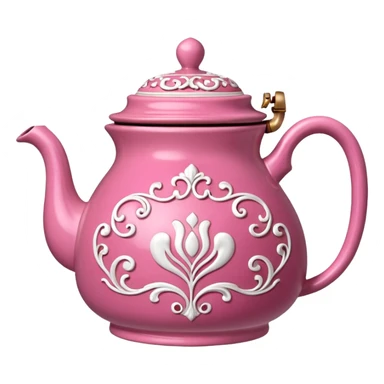 Pink steaming and boiling  tea pot sticker