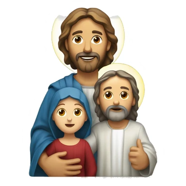 Sainte Marie, Saint Joseph et l’Enfant Jésus à la crèche  sticker