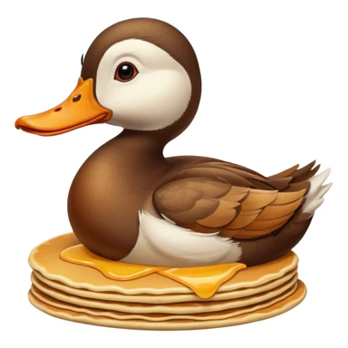 Duck flipping pancakes sticker