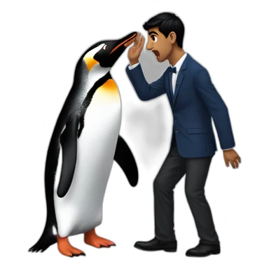 Rishi sunak slapping a penguin sticker