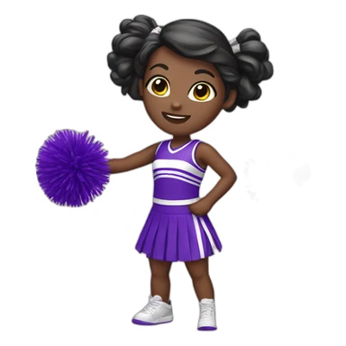 Cheerleader purple girl sticker