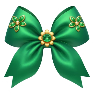 green flower bow with glitter sticker