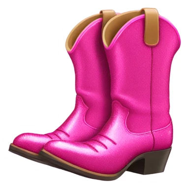 Hot pink sparkle cowboy boots sticker