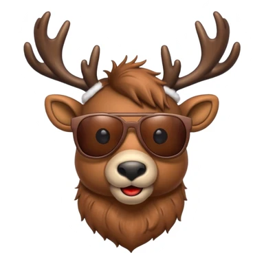 Cool christmas reindeer with sunglasses sticker