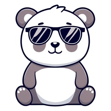 Panda with sunglasses  sticker