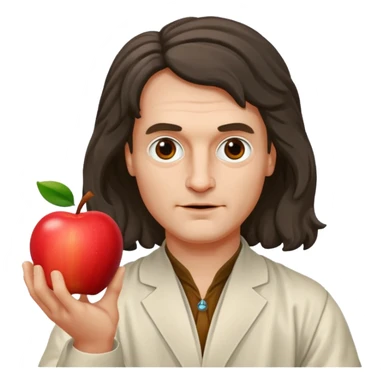 isaac newton hold an apple sticker
