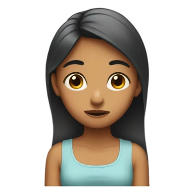 embarrassed girl trying to look apologetic sticker