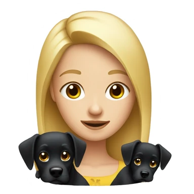Blonde girl with black dog with pointy ears sticker