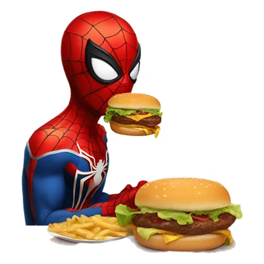 Spider-Man eating hamburger sticker