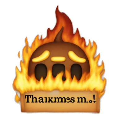 text that says "Thanks James!" covered in fire sticker
