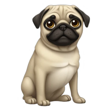 pug wearing a t-shirt sticker