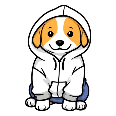 Dog wearing a hoodie  sticker