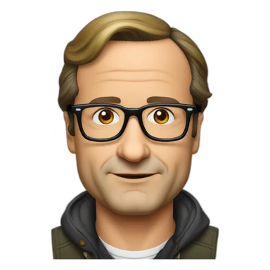 François Hollande en hipster  sticker