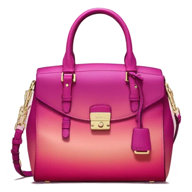 Realistic isolated magenta ombre Michael kors satchel purse.  sticker