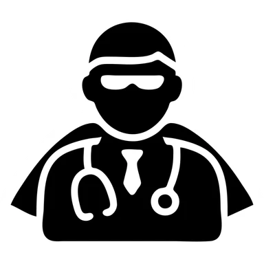 Doctor hero with stethoscope sticker