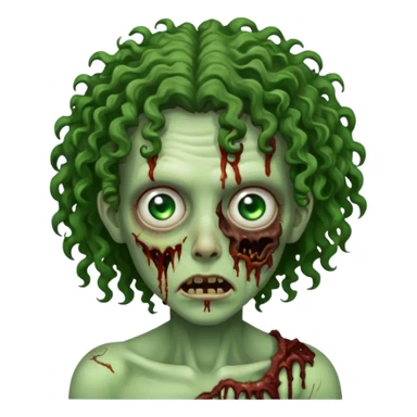 curly haired zombie sticker