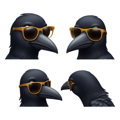 Raven with sunglasses sticker