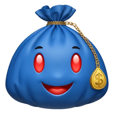 money bag blue (#00A3E0) and red (#F9423A) sticker