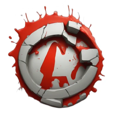 Red circle with the letter A inside of it in the style of graffiti sticker