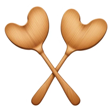 two wooden spoons hitting each other with their flat sides, creating a cross-like shape with their handles sticker