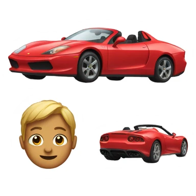 AI in red sports car sticker