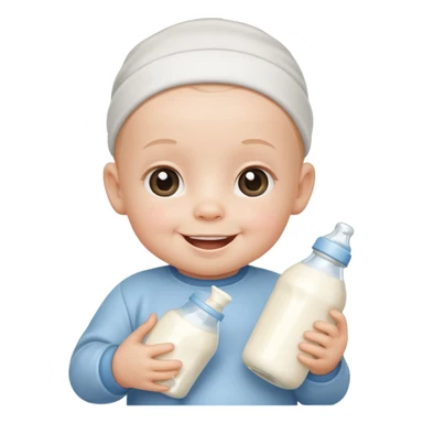 baby cute Milk bottle with cartoon face sticker