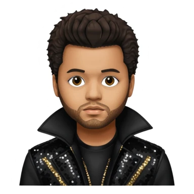 The Weeknd with Dark Brown Hair, Black Sequin Outfit sticker