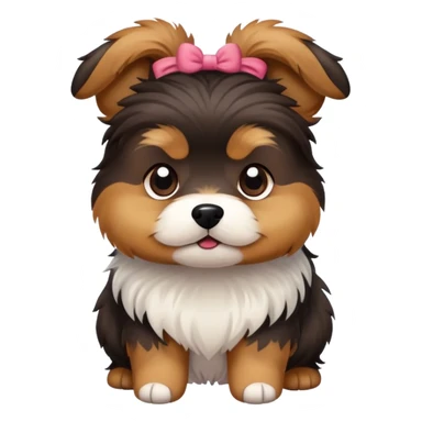 Dog yorkshire with a bun sticker