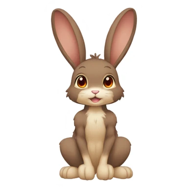 Anthro, Fur-Sona, Dark-Brown, Normal-type-Ground-type Tan-Rabbit-Fakémon with Dark-Red eyes, beige belly, beige paws, beige feet, beige freckles, full body sticker