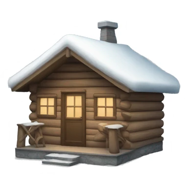 winter cabin sticker