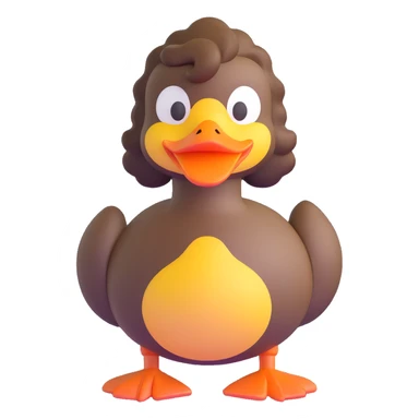 duck with Jeff Ross's curly hair and a smirk sticker