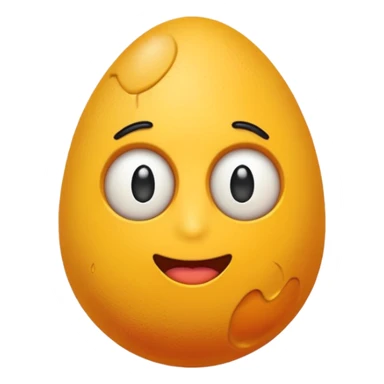 Dos huevos mezclados con el emoji de llorar sticker