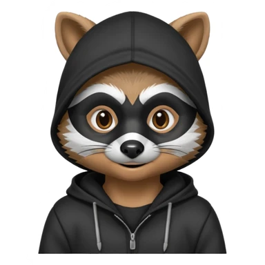 thief raccoon portrait, head and shoulders only, black burglar mask markings, sneaky smile, dark hoodie collar, mischievous eyes, 3D cartoon, mobile game icon style, clean background, no text, no watermark
 sticker
