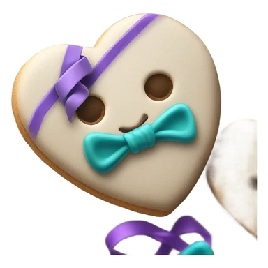 Purple teal Suicide awareness ribbon on heart cookie sticker